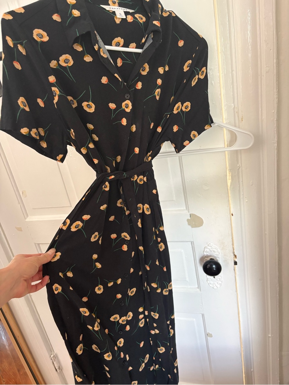 POPSUGAR Black Long Sunflower Dress